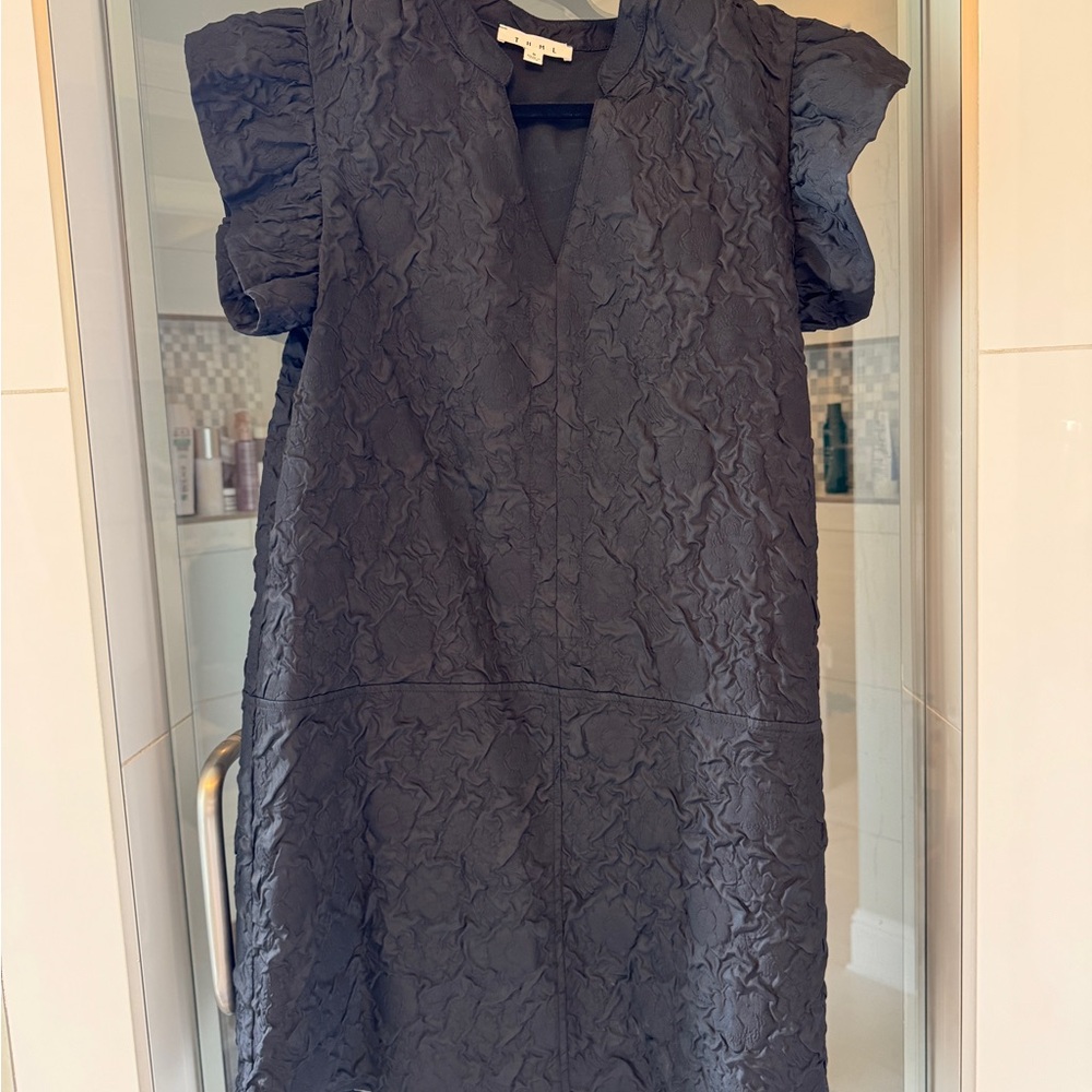 THML Black Textured Mini Dress